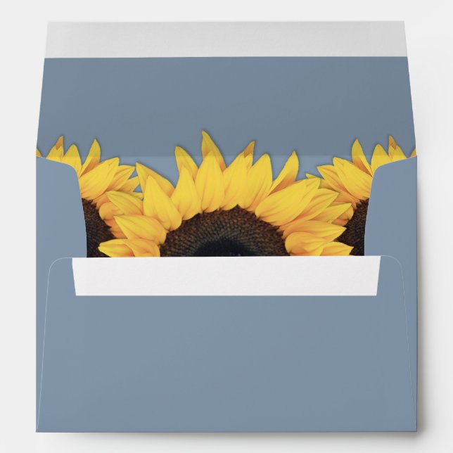 Dusty Blue and Yellow Sunflower Envelope (Back (Bottom))