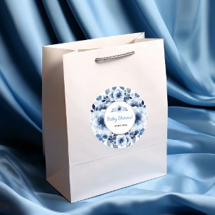 Dusty Blue Anemones Flower Baby Shower Classic Round Sticker