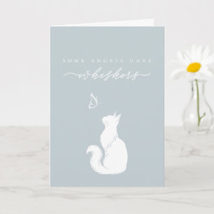 Dusty Blue Angels Have Whiskers Cat Loss Sympathy Card