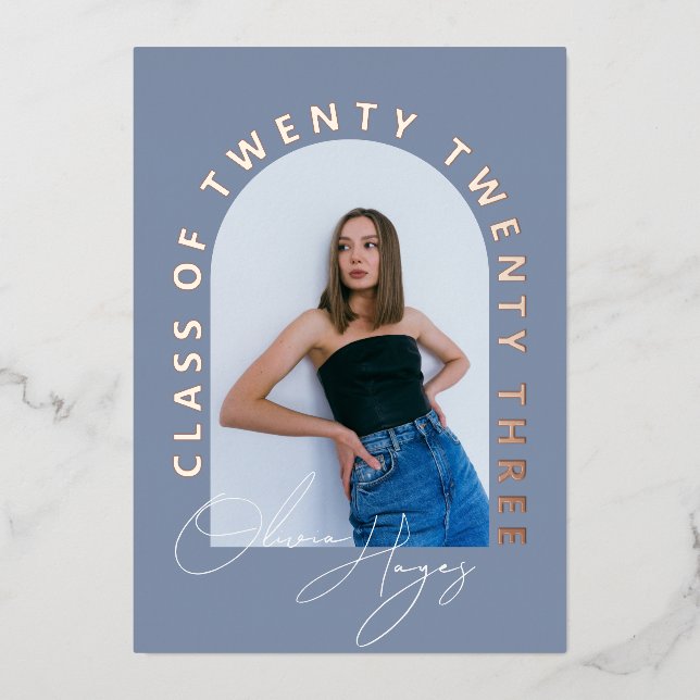 Dusty Blue Arch Photo Graduation (Front)