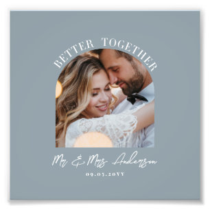 Dusty blue arch photo wedding gift home decor print