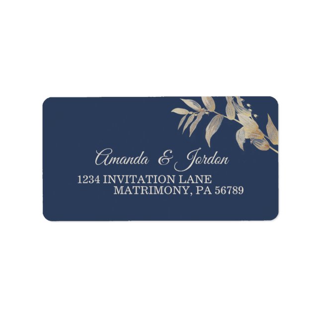 Dusty Blue Autumn Boho Wedding RSVP Address Label (Front)