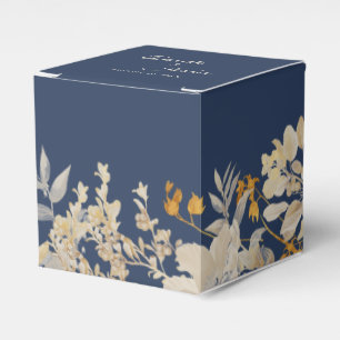 Dusty Blue Autumn Boho Wedding Square Favour Box