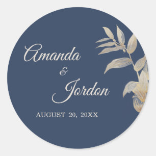 Dusty Blue Autumn Boho Wedding Stickers