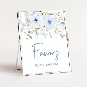 Dusty Blue Baby Bloom Baby Shower Favours Poster