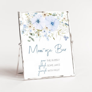 Dusty Blue Baby Bloom Baby Shower Mum Osa Bar Poster