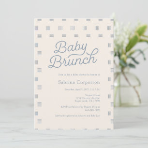 Dusty Blue Baby Brunch   Minimalist Sage Boho  Invitation