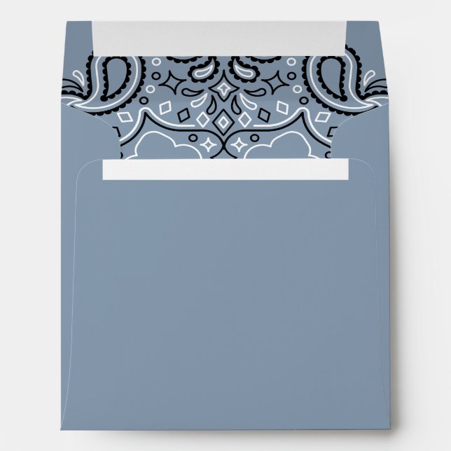 Dusty Blue Bandanna Western Print  Envelope (Back (Bottom))