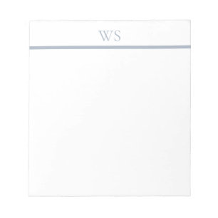 Dusty Blue Bar Monogram Note Pad