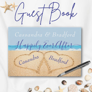 Dusty Blue Beach Wedding Guestbook
