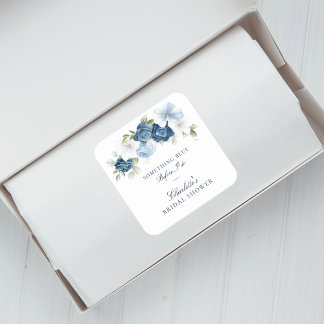 Dusty Blue Before I Do Floral Bridal Shower Square Sticker