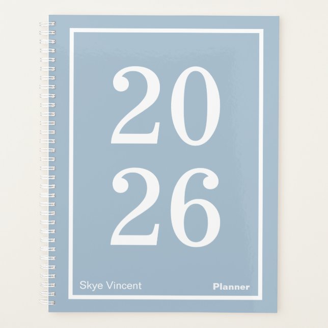 Dusty Blue Big Year Large Planner (Front)