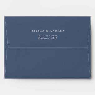 Dusty Blue & Blush Pink Floral Watercolor Wedding Envelope