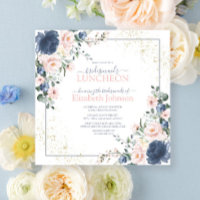 Dusty Blue Blush Pink Gold Floral Bridesmaid Lunch