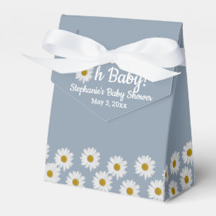 Dusty Blue Bohemian Daisies Oh Baby Baby Shower Favour Box