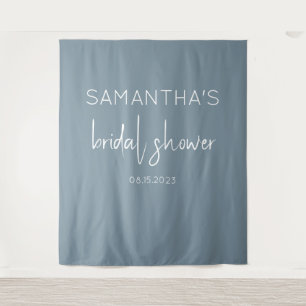 Dusty Blue Boho Bridal Shower Backdrop Tapestry
