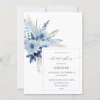 Dusty Blue Boho Floral Ring Bridal Shower 2