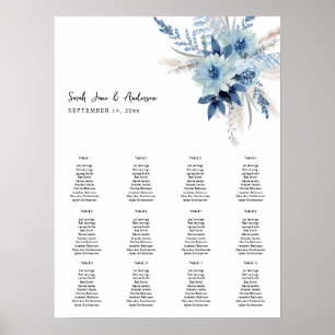 Dusty Blue Boho Floral Seating Chart -12