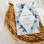 Dusty Blue Boho Floral Wedding Invitation<br><div class="desc">Dusty Blue and Blue Florals and Greenery were hand painted in watercolor along with pampas grass to create this Boho Wedding Invitation. The blues make it great for summer weddings, beach weddings, fall weddings, rustic weddings, and winter weddings. Create your invite easily with our templates. And your wedding invite will...</div>