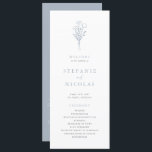 Dusty Blue Boho Minimalist Botanicals Wedding Program<br><div class="desc">Add a simple, elegant touch to your big day with these customisable dusty blue wedding programs, featuring beautiful botanical minimalist line art. Perfect for couples who love clean design and natural details, these programs help guide your guests while keeping everything looking stylish and cohesive. Each design features delicate botanical illustrations...</div>