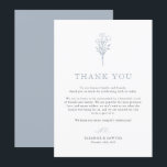 Dusty Blue Boho Minimalist Botanicals Wedding Thank You Card<br><div class="desc">Express your thanks with our customisable botanical wedding thank you card. It features elegant modern floral bouquet line art and clean, minimalist typography. Personalise your postcard with names, event dates, and a custom message. Ideal for weddings, bridal showers, baby showers, birthdays, or any special occasion, this versatile floral thank you...</div>