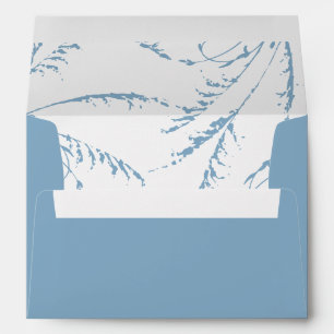 Dusty Blue Boho Pampas Grass Minimalist Envelope