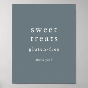 Dusty Blue Boho Sweet Treats Poster