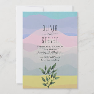 Dusty Blue Boho Wedding Invitation