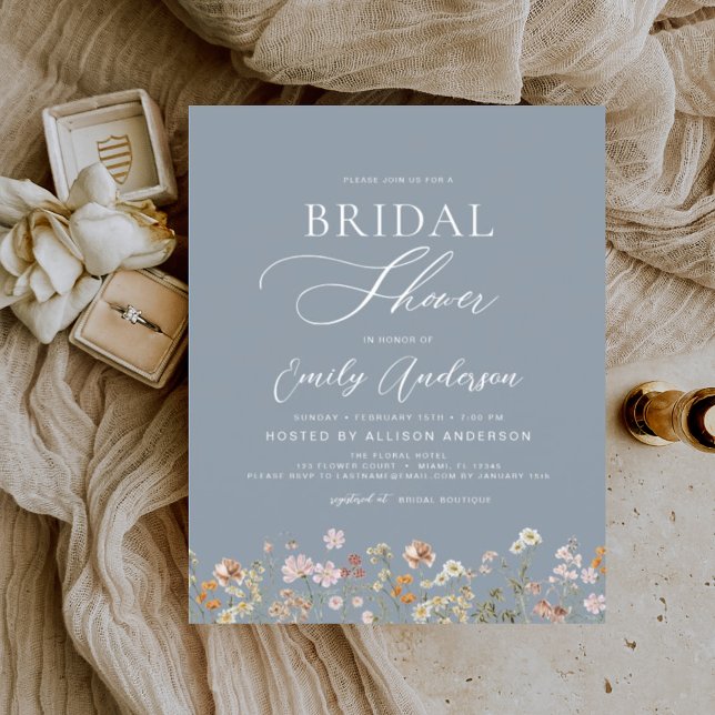 Dusty Blue Boho Wildflower Bridal Shower (Creator Uploaded)