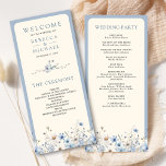 Dusty Blue Boho Wildflower Wedding Program<br><div class="desc">Elegant wedding program featuring beautiful rustic wildflowers and modern typography.</div>