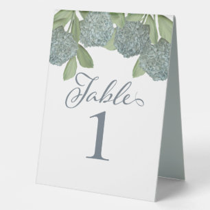 Dusty Blue Botanical Calligraphy Elegant Reception
