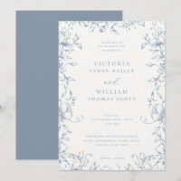 Dusty Blue Botanical Garden Floral Wedding