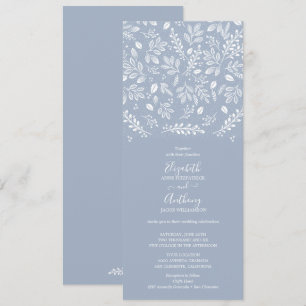 Dusty Blue Botanicals Wedding  Invitation