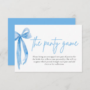 Dusty Blue Bow Bridal Shower The Panty Game Cards