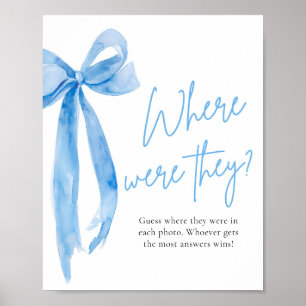 Dusty Blue Bow Bridal Where were they Sign