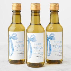 Dusty Blue Bow Cheers To The Future Bridal Shower  Wine Label