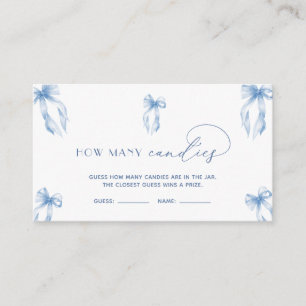 Dusty Blue Bow Guess How Many Candies Game  Enclosure Card