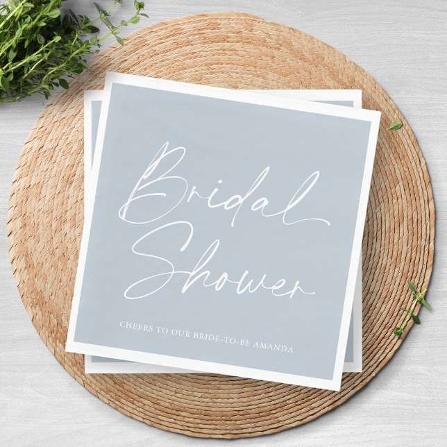 Dusty Blue Bridal Shower Napkin (Creator Uploaded)