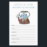 Dusty Blue Bridal Shower Tea Party Advice Cards<br><div class="desc">Dusty Blue Wedding Shower Tea Party Advice Cards</div>
