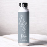 Dusty Blue Bride Hand Floral Bachelorette Water Bottle<br><div class="desc">Celebrate in style with our Name Hand Scripted Bachelorette Bridal Party Thermal Wine Tumbler. Featuring an elegant, personalised script design, this tumbler is perfect for keeping beverages at the ideal temperature during your bridal festivities. Crafted from high-quality, insulated materials, it’s as practical as it is chic. Ideal for bachelorette parties,...</div>