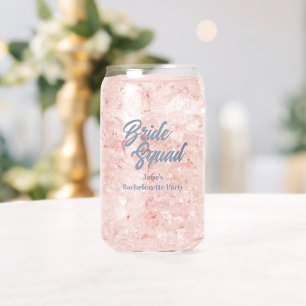 Dusty Blue Bride Squad Bachelorette Party Can Glass