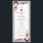 Dusty Blue Burgundy Blush Floral Wedding Program<br><div class="desc">A modern dusty blue and burgundy floral botanical wedding program. This program was designed for a large wedding, such as a full Catholic mass with lots of bridesmaids and groomsmen. If you need this customised more to your needs, please do not hesitate to contact the designer! Part of a matching...</div>