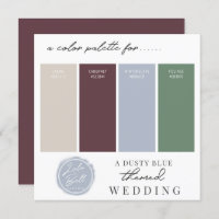 Dusty Blue Burgundy & Green Colour Palette Card