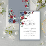 Dusty Blue Burgundy Watercolor Floral Wedding Invitation<br><div class="desc">Based on our bestselling Bridal Shower invitation, this gorgeous modern, elegant wedding invitation features bouquets of dusty blue, sage green, and eucalyptus botanical greenery, dusty blue and burgundy red marsala florals, and is bordered in a dusty blue. Personalize your details accented with beautiful modern hand lettered calligraphy in soft off-black....</div>