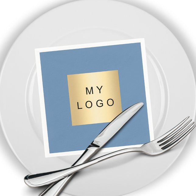 Dusty blue business logo napkin (Creator Uploaded)