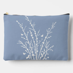 Dusty Blue Butterflies Botanical Branches Modern Accessory Pouch