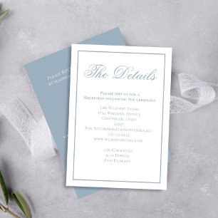 Dusty Blue Calligraphy Details RSVP Enclosure Card