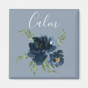 Dusty Blue Calm Script Watercolor Modern Elegant Magnet