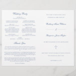 Dusty Blue Catholic Wedding Mass Ceremony Program<br><div class="desc">This simple, yet elegant, folded Catholic wedding ceremony with mass program booklet features a cross and stylish accents of calligraphy script. The neutral, classic, dusty blue and white, typography design provides you with a text template for a traditional Catholic order of service with mass. There is plenty of room to...</div>