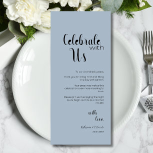 Dusty Blue Celebrate With Us Place Setting Cards